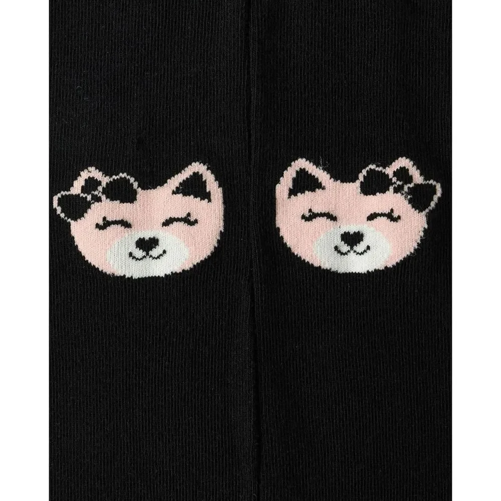 Girls Gymboree Animal Leopard Print Pink & Black Tights Set of 2 Size 10-12 NEW